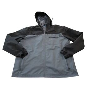 ICEBURG Outerwear Jacket Men's Size Large Lightweight Hooded Ripstop Gray Zip